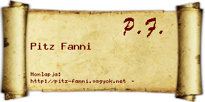 Pitz Fanni névjegykártya