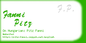 fanni pitz business card